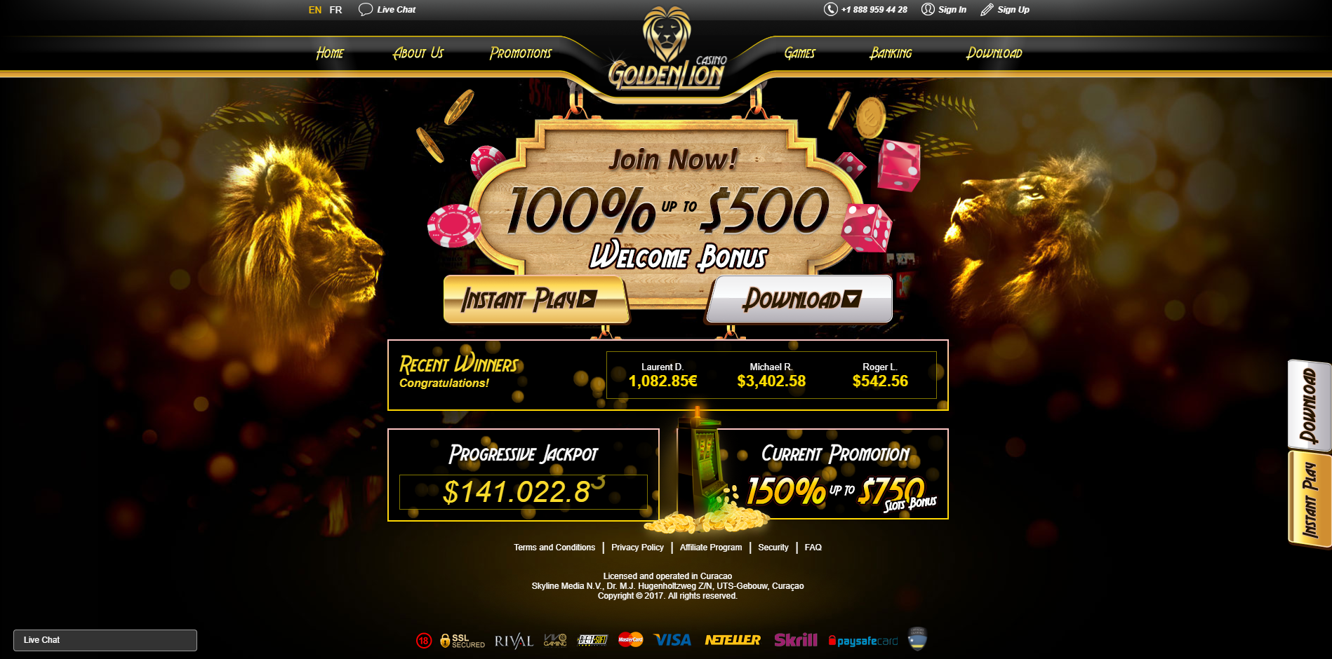 100 lions casino game