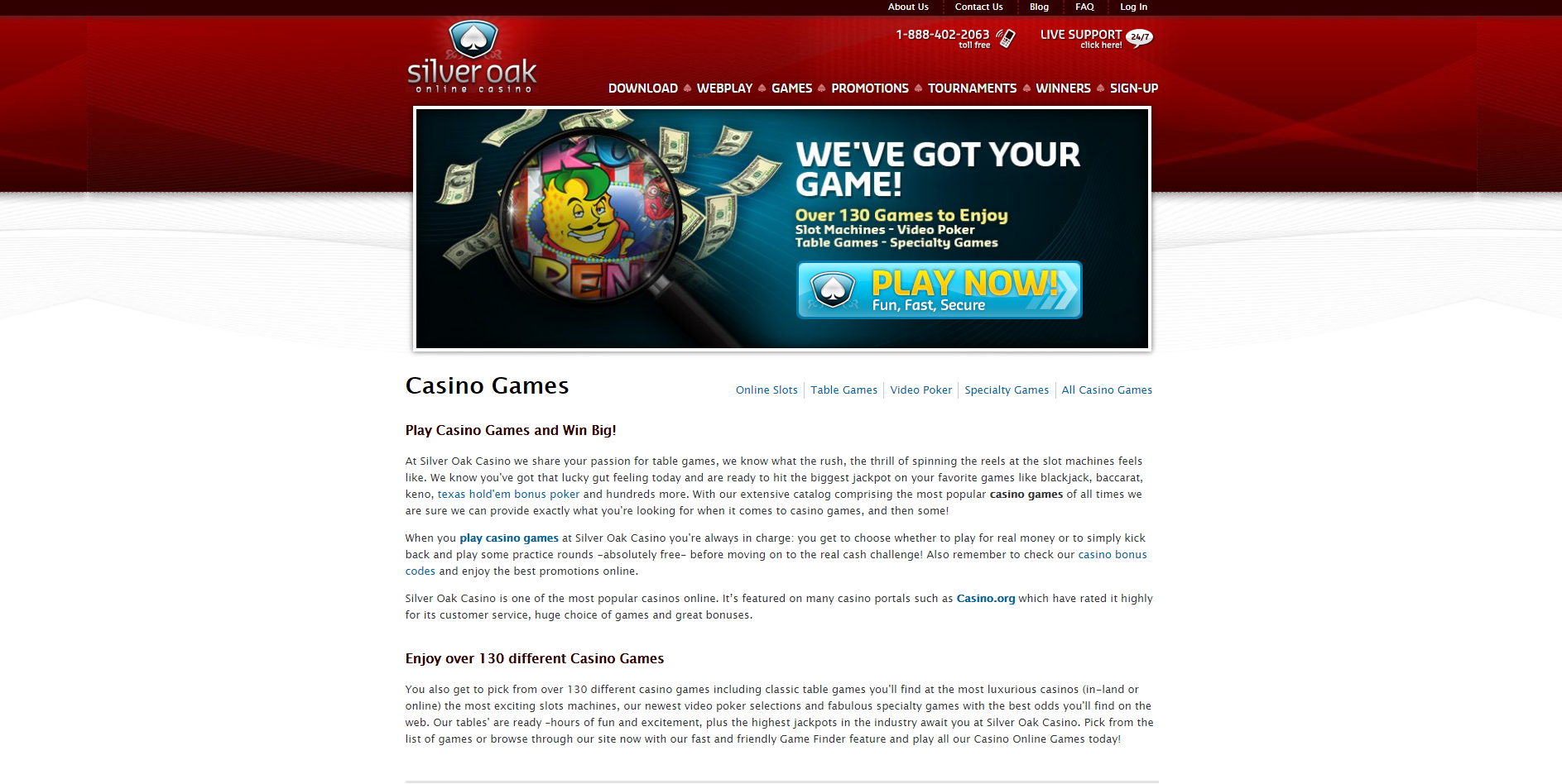 Silver Oak Casino Screenshot 3