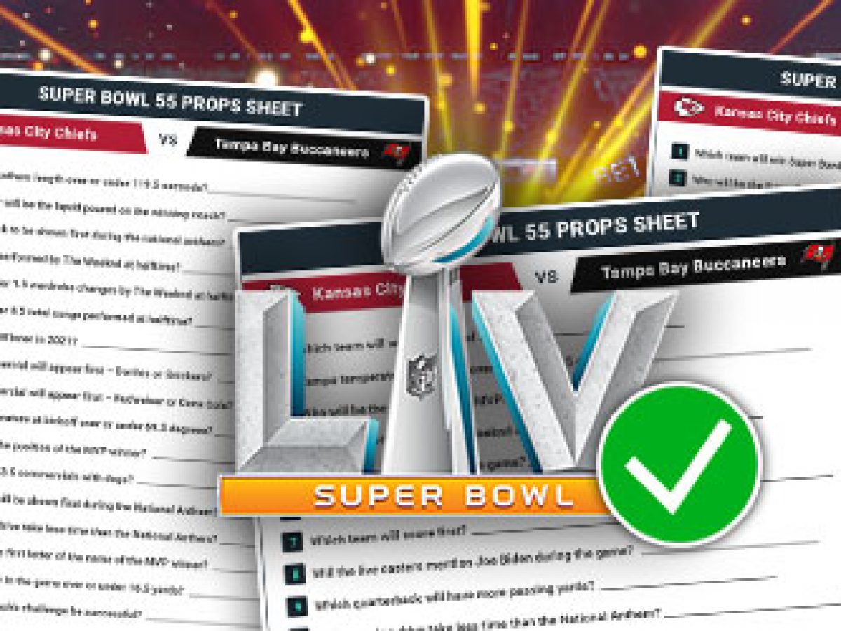 Printable Super Bowl 2021 Prop Bets Sheets - Free Sheets for SB 55