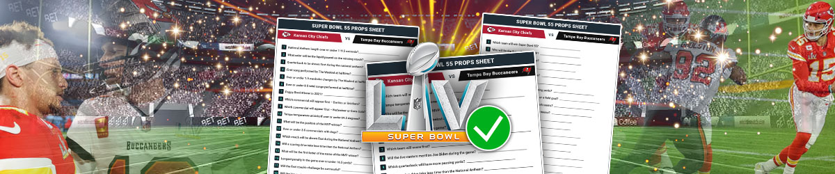 Printable Super Bowl 2021 Prop Bets Sheets - Free Sheets for SB 55