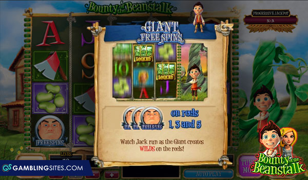 The free spins feature on Bounty of the Beanstalk.