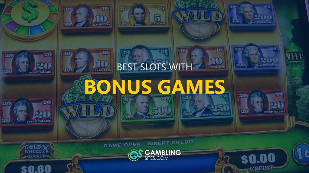 Best Slots with Bonus Games text centered, slot with a bonus game in background