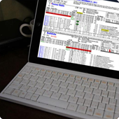 Handicapping app on laptop