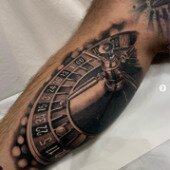 Tattoo tagged with black and grey big money facebook forearm twitter  miguelbohigues gambling game other  inkedappcom