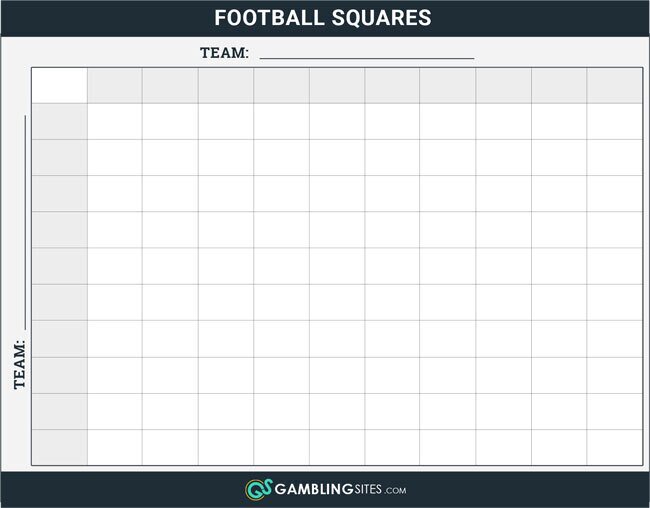 Classic Football Squares with no number
