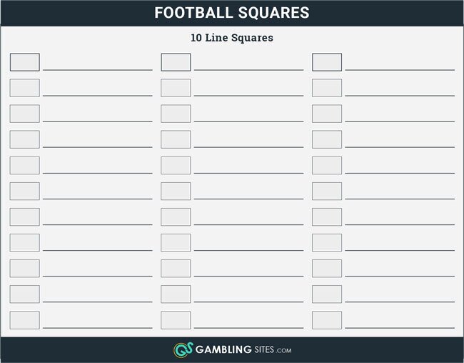 Football Squares with 10 lines