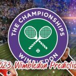 2023 Wimbledon Odds with logo centered and players Novak Djokovic and Carlos Alcaraz