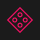 SlotsandCasino logo, pink die on a black background