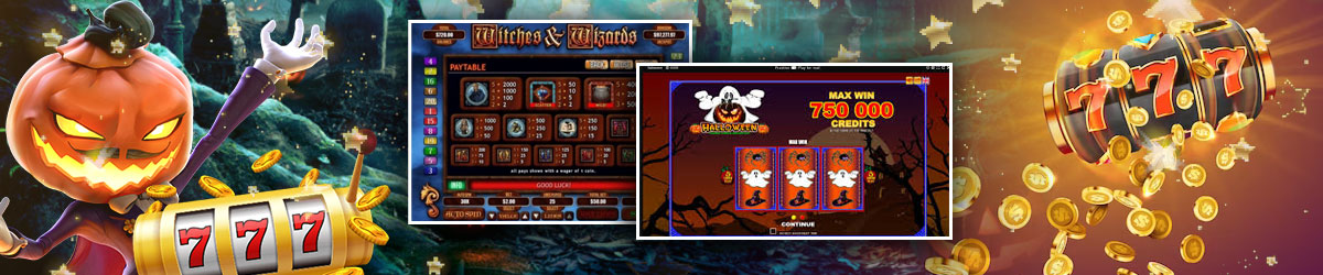 Best Halloween Slot Machines like Wizards and Witches and Halloween with pumpkins, cemetery and slots/casino imagery