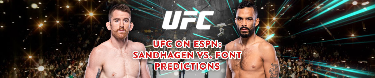 UFC on ESPN 50 Odds with images of Sandhagen vs. Font