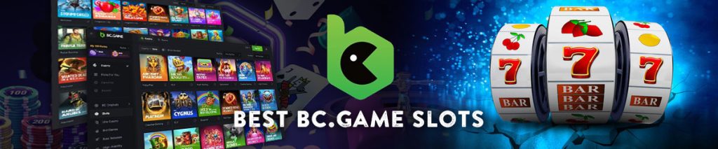 Best BC.Game Slots to Play with logo centered, homepage of site and casino imagery