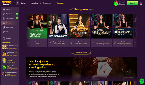 Bizzo Casino Live Dealer