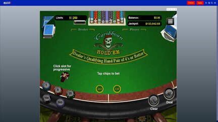 Las Vegas USA caribbean poker screen shot