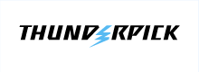 Thunderpick logo, casino name and lightning symbol on a white background