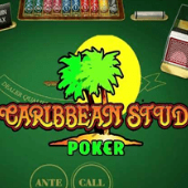 Poker table with Caribbean Stud Poker logo