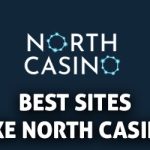 Best Sites Like North Casino text centered, North Casino logo above text with homepage of North Casino in background