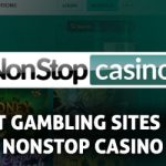 Best Gambling Sites Like NonStop Casino text centered, NonStop Casino logo above text, NonStop Casino homepage in background