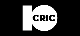 10Cric logo, white text on black background