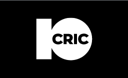 10Cric logo, white text on black background