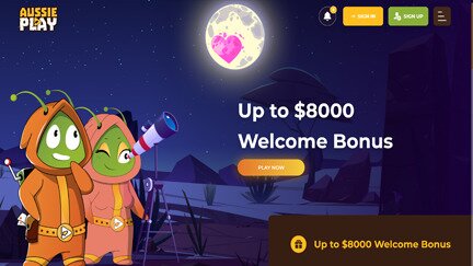 Aussie Play home page screen shot