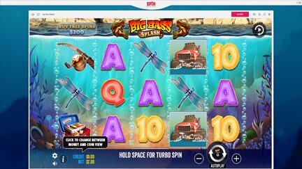 Spin Casino slots big bass splash screen shot