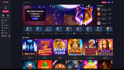 Woo Casino home page screen shot