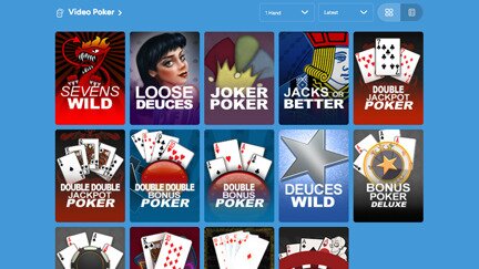 Video poker games at OnlineCasinoGames