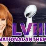 Super Bowl 58 National Anthem Odds with Reba and American flag