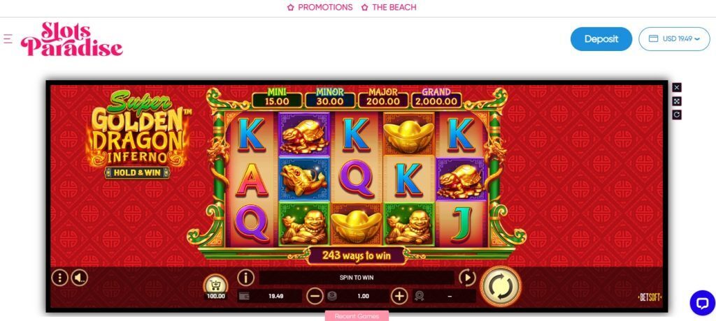 slots paradise super golden dragon