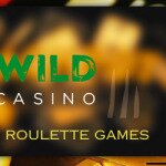 Wild Casino logo with best roulette games text centered and roulette imagery in background