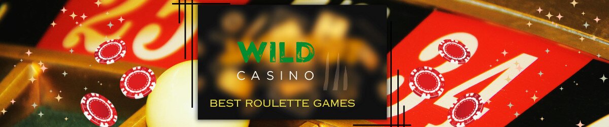 Wild Casino logo with best roulette games text centered and roulette imagery in background