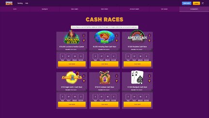 Tournament cash race at SuperSlots