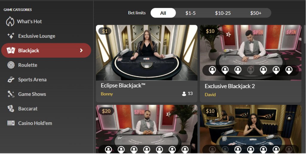 live dealer spin casino