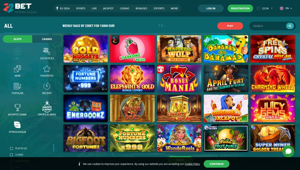 22bet slots