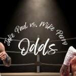 Jake Paul vs. Mike Perry Odds text centered, mike perry to left, jake paul to right