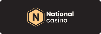 National Casino logo on with white text on a brown background