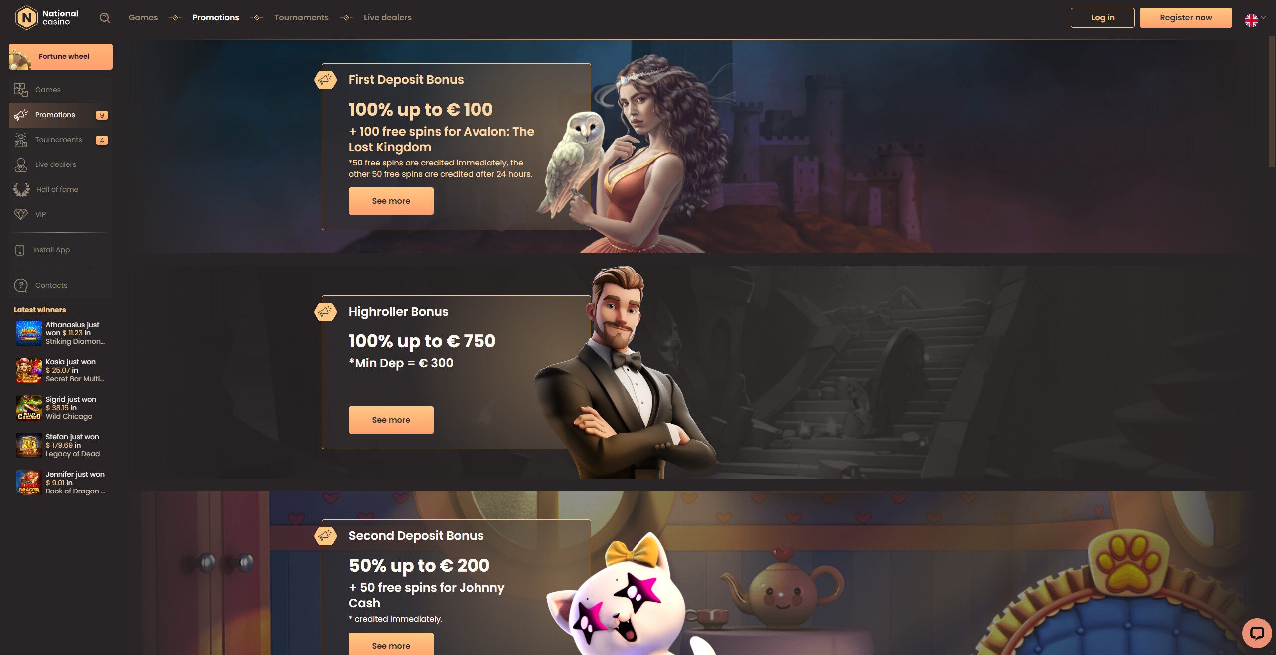 nationl casino bonuses