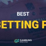 Best NFL Betting Promos text centered, football on a field in background