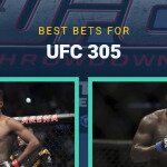 UFC 305 Best Bets text centered, Israel Adesanya and Jairzinho Rozenstruik featured with UFC octagon in background