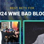 Best Bets for 2024 WWE Bad Blood text centered, CM Punk and Cody Rhodes featured, WWE image in background