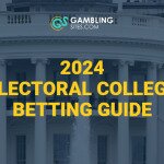 2024 Electoral College Betting Guide text centered, image of white house in background