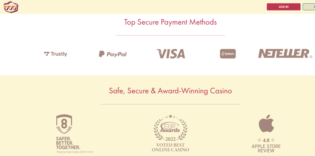 777 casino payment methods