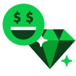 Jackpot Meter Jackpot Certified green smiley face and diamond icon.