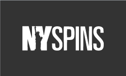 NY Spins logo, white text on a black background