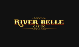 River Belle Casino logo, gold text on black background