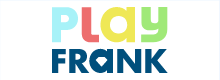 PlayFrank logo, blue, red, yellow, green, and blue text on white background