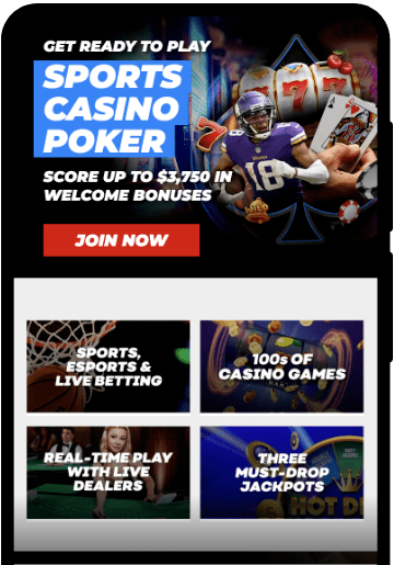 Bovada lobby on a mobile device