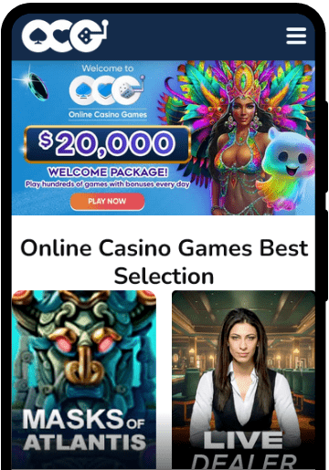 Online Casino Games lobby on a mobile device