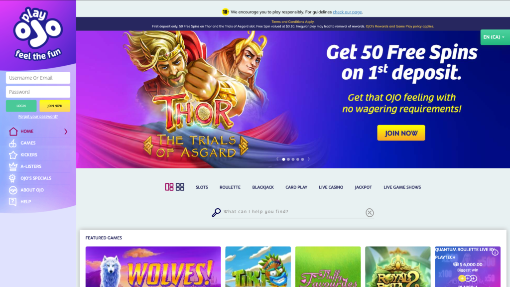 playojo casino_homepage