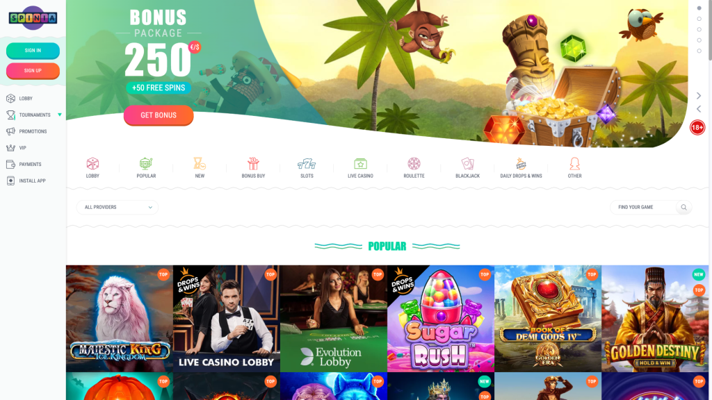 spinia casino_homepage